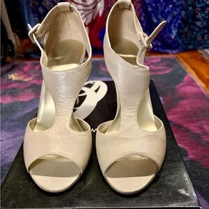 Nine West Women's Beige Peep Toe Heels